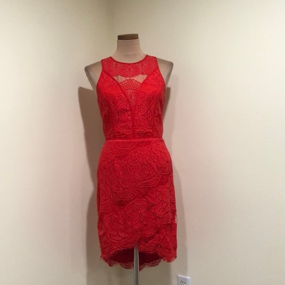 Adelyn Rae Cocktail Dress Size Small Red Lace - Picture 2 of 10